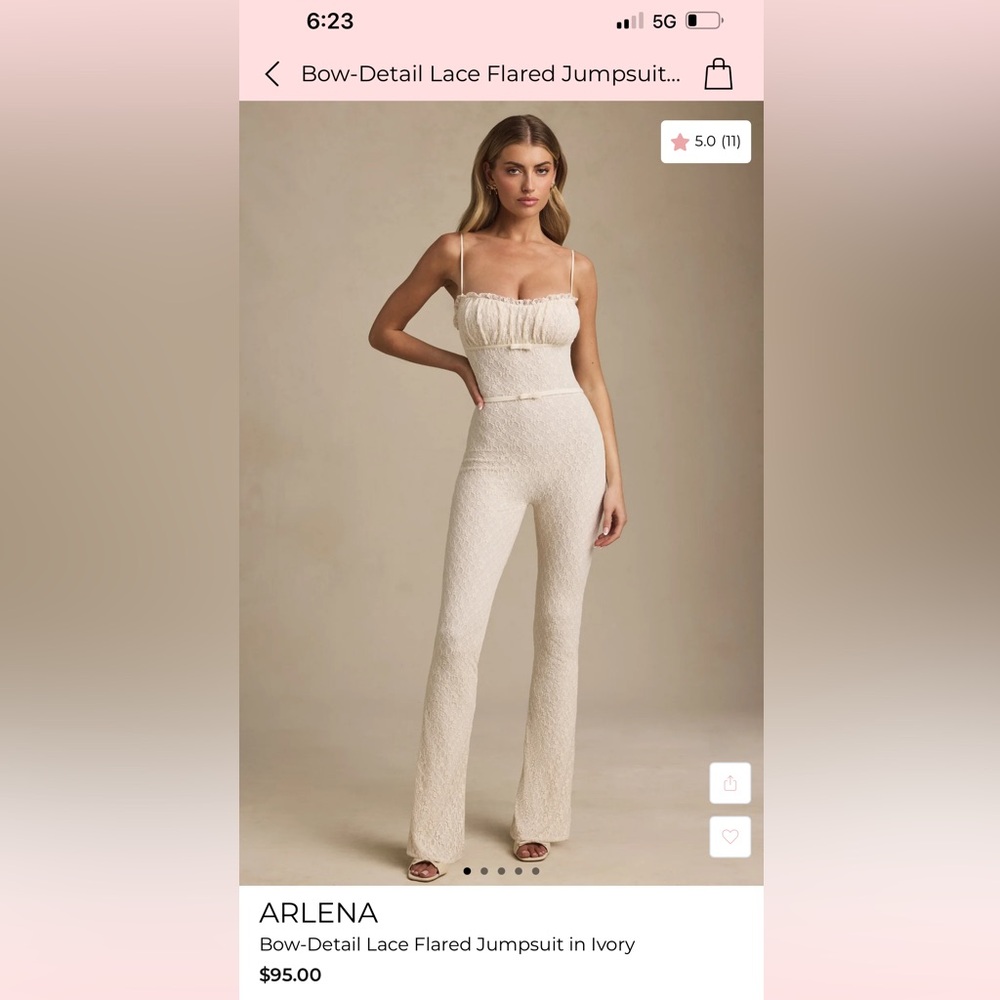 Oh Polly Arlena Jumpsuit in Ivory